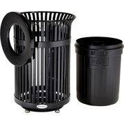 Global Industrial 36 Gallon Outdoor Heavy-Duty Slatted Steel Trash Can – Product Details