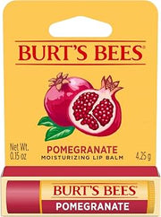 Burt's Bees Lip Balm, Pomegranate, Lip Moisturizer With Responsibly Sourced Beeswax, Natural Conditioning Treatment, 1 Tube, 0.15 oz.