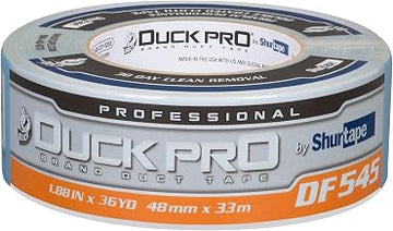 Shurtape DF 545 Duck Pro Professional Grade, Premium Double-Coated Cloth Tape for Carpet, Pads, Easy Removal, 48mm x 36yd, 10.5 mil, Blue, 1 Roll (105455)