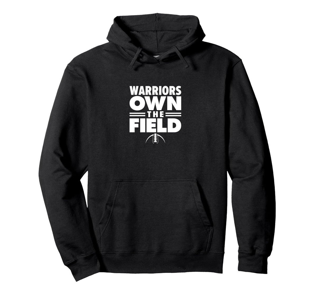 Curtis Warriors Own the Field Pullover Hoodie by Curtis Warriors Official High School Gear – Polyester, Black, Model 4FP81KF8F4G