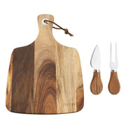 Hecef Acacia Wood Cheese Board Set, 12 x 8.7 Inches, With 2 Knives