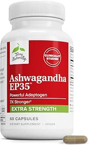 Terry Naturally Ashwagandha EP35 Extra Strength - Stress - 60 Count | Stress Resilience, Sleep and Focus Support. 60 capsules.