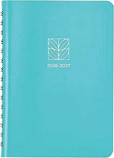 Blueline Essential Academic Weekly/Monthly Planner, 13 Months, July 2026 to July 2027, Twin-Wire Binding, Soft Vicuana Cover, 8" x 5", Blue (CA101F.02)
