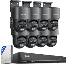 REOLINK TrackMix PoE Bundle RLN16-410 with 4TB HDD, 6X Hybrid Zoom, 355 Pan & 90 Tilt, Auto Tracking, 24/7 Recording, 8MP HD Security Camera System