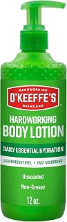 O'Keeffe's OKeeffes Hardworking Body Lotion, 12 oz Pump, Fragrance-Free Formula, 12 Ounce (Pack of 12)