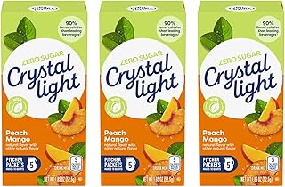 Crystal Light Peach Mango Green Tea Drink Mix, 10-Quart Canister (Pack of 3)