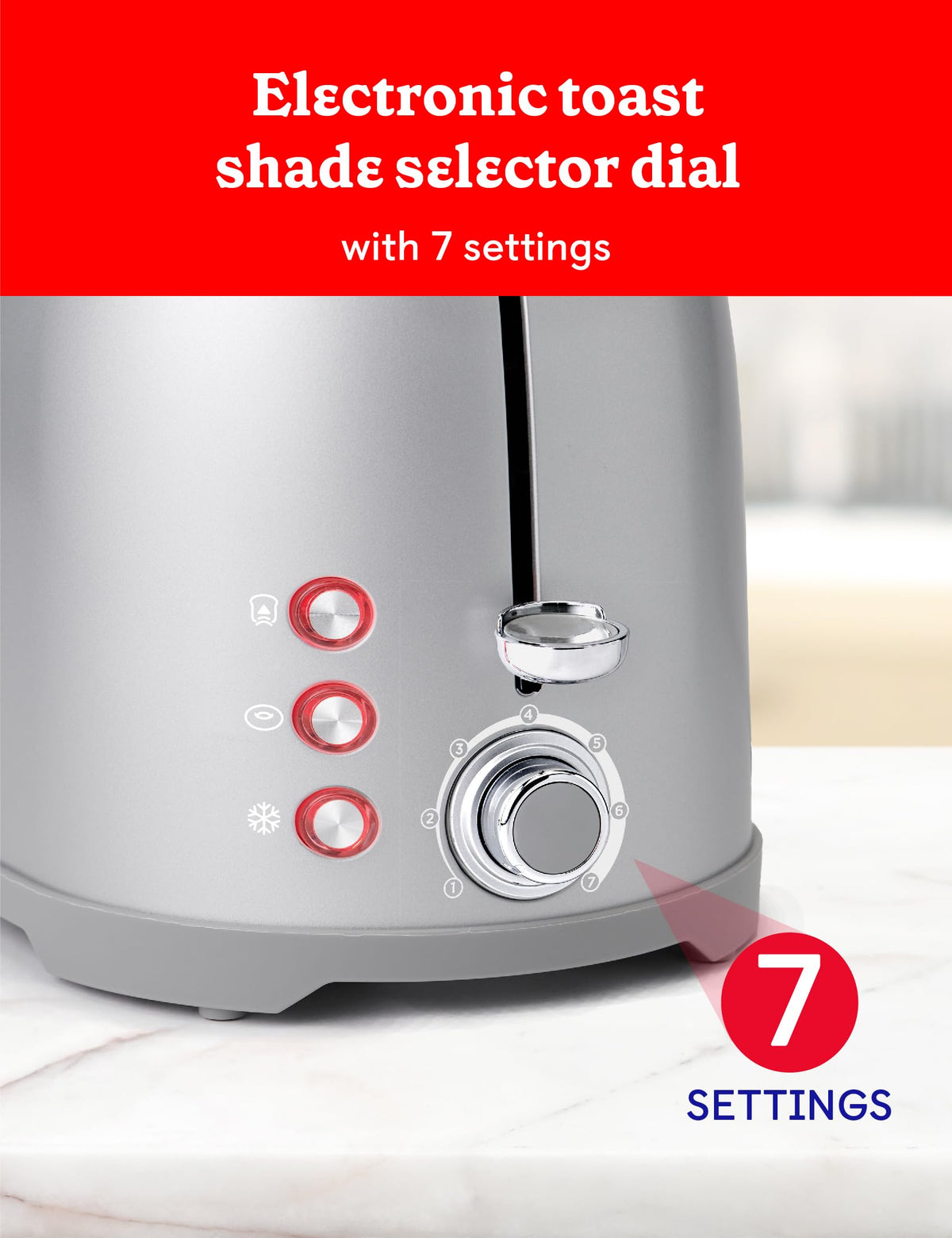 2-Slice Multi-Function Toaster by Betty Crocker – 2-Slice, Stainless Steel, Silver, Model BC-4621S