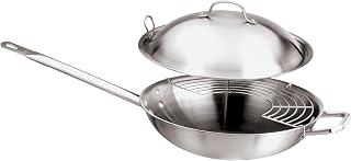 PADERNO World Cuisine Tri-ply Stainless-steel Wok with Grid and Cover