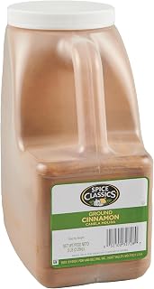 Spice Classics Ground Cinnamon, 5 lb - One 5 Pound Container of Ground Cinnamon Powder, Perfect in Desserts, Hot Tea, Cider, Meat Rubs, and More