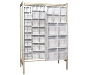 QUANTUM STORAGE SYSTEMS 77" H x 52" W x 26" D / 101 Drawers Free Standing Slider Systems White / Ivory Open Storage Bins