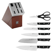 Dynamic Razor-Sharp 7-Piece Knife Set by HENCKELS – 7-pc, Stainless Steel, Brown, Pack of 7, Model 1025353