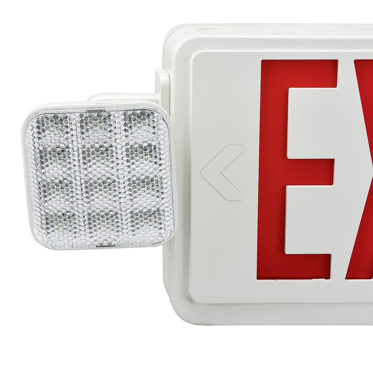 Combo LED Emergency Exit Sign by Global Industrial – 2.95"L x 8.4"W x 8"H, Plastic, Red, Model JLEC2RW