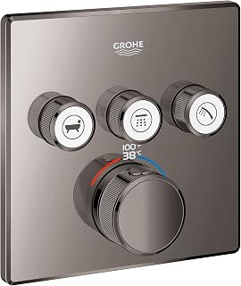 GROHE Grohtherm Smartcontrol Triple Function Thermostatic Valve Trim, Hard Graphite