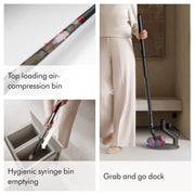 PencilVac Fluffycones Cordless Hard Floor Vacuum by Dyson – Medium, 0.08 gallons, Black/Black, Model SV50