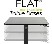 Bolt-Down Table Base (Height-Adjustable) by FLAT – Alloy Steel, Black, Model CT7000
