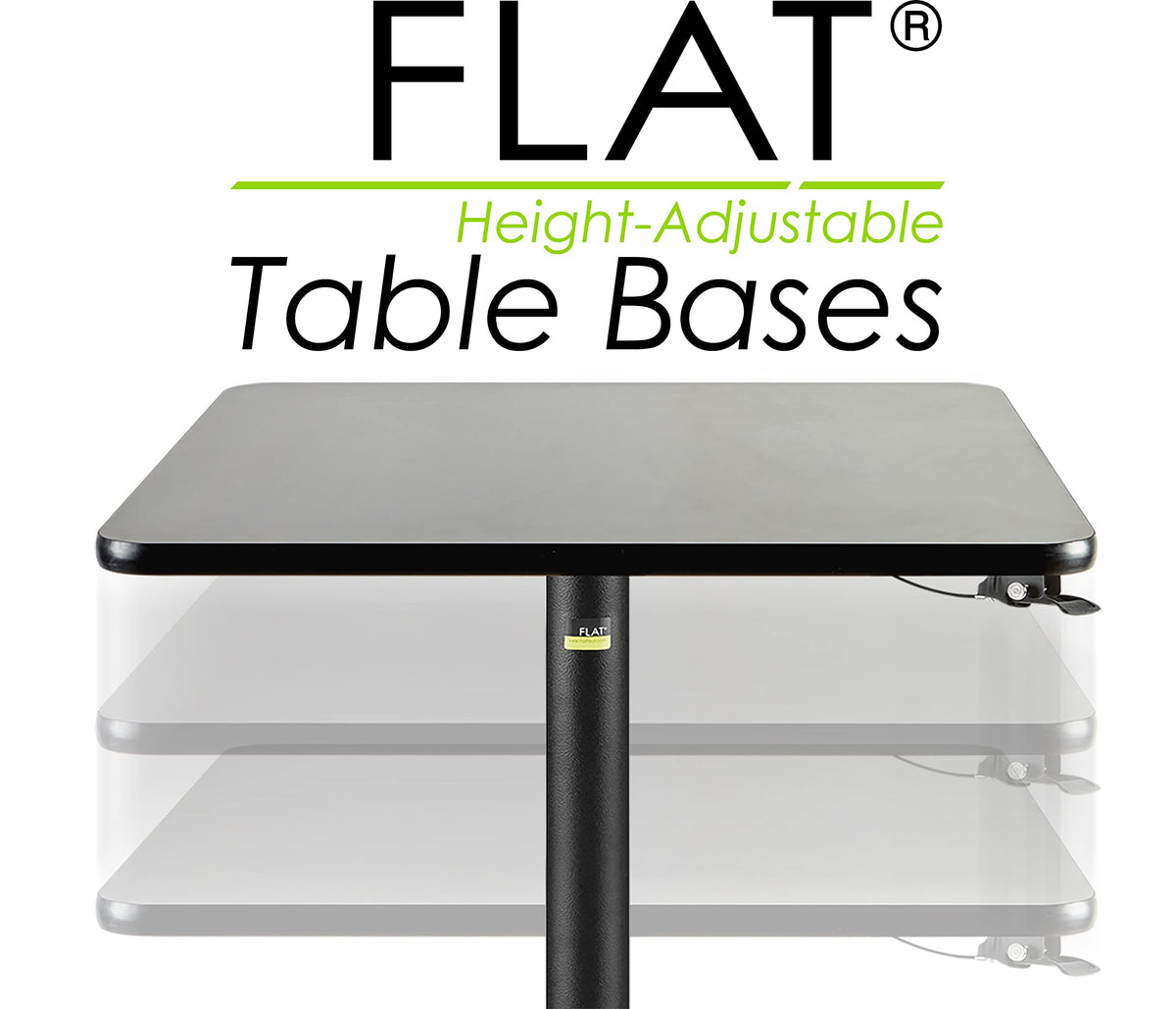 Self-Stabilizing KX22 Table Base Height-Ajustable | Ideal for Small Tabletops by FLAT – cast iron, Model CT2064