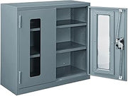 Global Industrial Clear View Wall Storage Cabinet with Locking Recessed