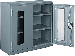 Global Industrial Clear View Wall Storage Cabinet with Locking Recessed
