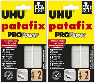UHU Patafix PROPower Reusable Glue Pads Pack of 2, 42 Pads Total