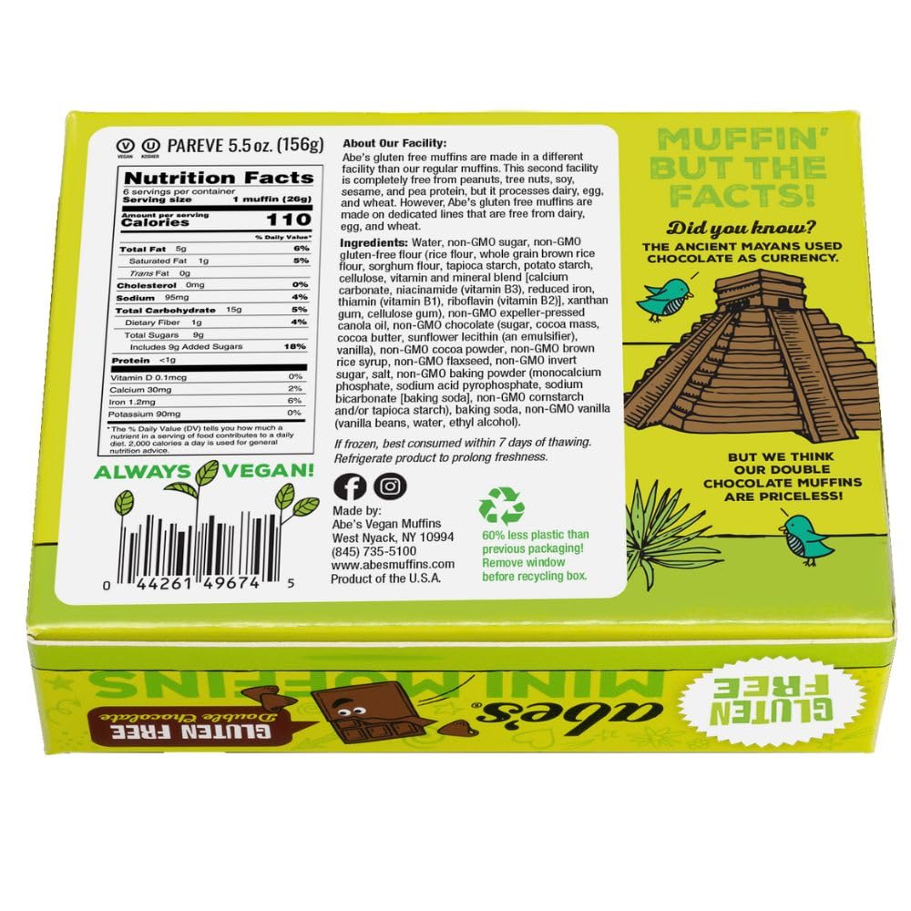 Double Chocolate Muffin 6ct by Abe's – 5.5 Ounce (Pack of 1), Model 0044261496745