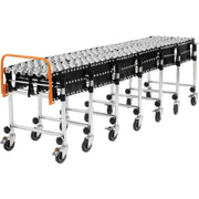 18" W Portable Flexible & Expandable Conveyor by Global Industrial – 86"L x 18"W x 10"H, Alloy Steel, Model 168112