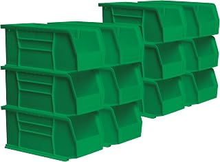 Akro-Mils 30230 AkroBins Plastic Storage Bins, 11"x5"x5", Green, 12-Pack