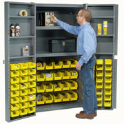 Deep Door Bin Cabinet by Global Industrial – 16 Gauge Steel, Grey, Model 662137YL