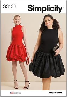 Simplicity S3132 Women's Sleeveless Bubble Dress Sewing Pattern, Sizes 10-18