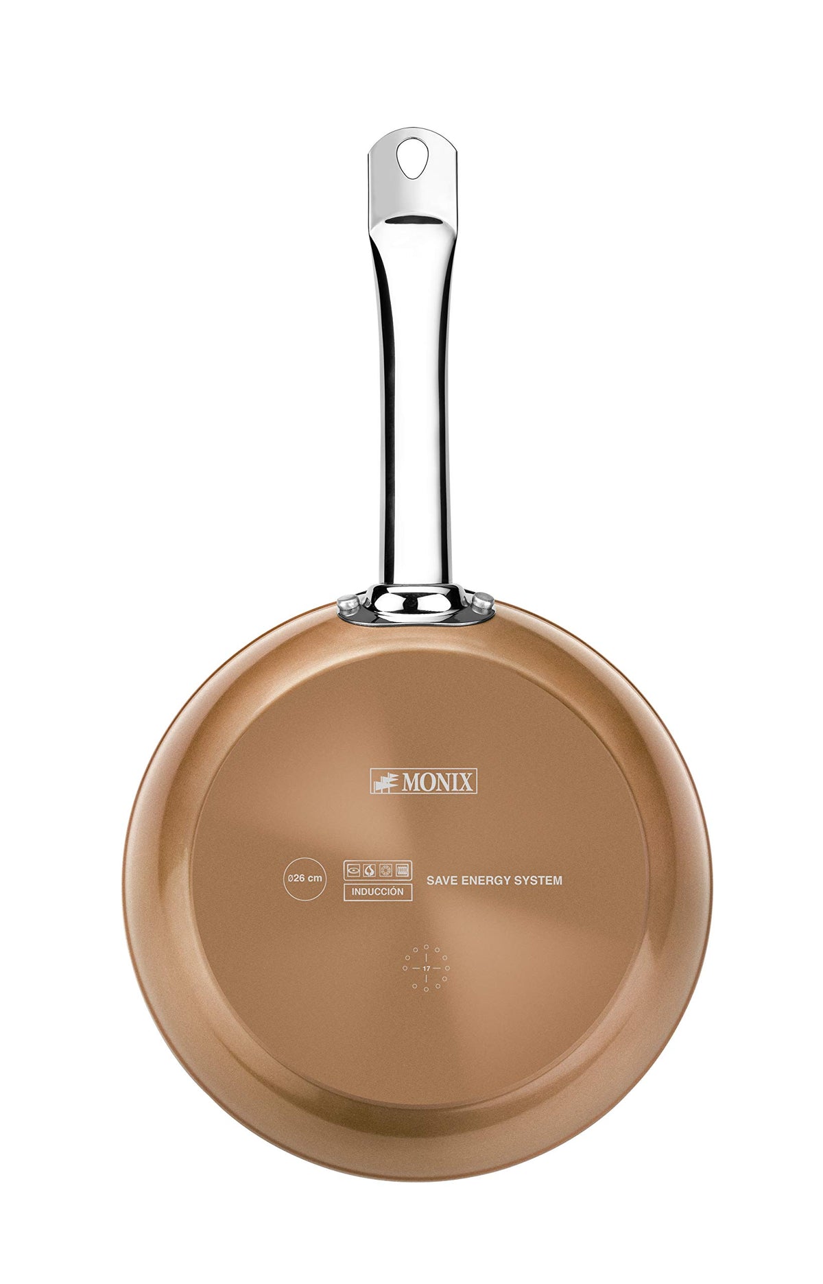 Cooper Frying Pan by Monix – 28cm, 5.3 tons, Aluminum, Brown, Model M740028