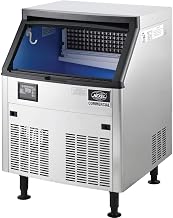 Global Industrial Nexel Self-Contained Under Counter Ice Machine, Air | Cooled, 210 Lb. Production/24 Hrs., 80 Lbs. Storage Capacity Commercial Ice Maker, Silver