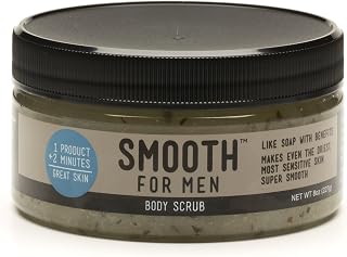 Smooth for Men Eucalyptus Spearmint Body Scrub with Emu Oil - Formulated for Sensitive Skin - Dry Skin, Eczema, Psoriasis