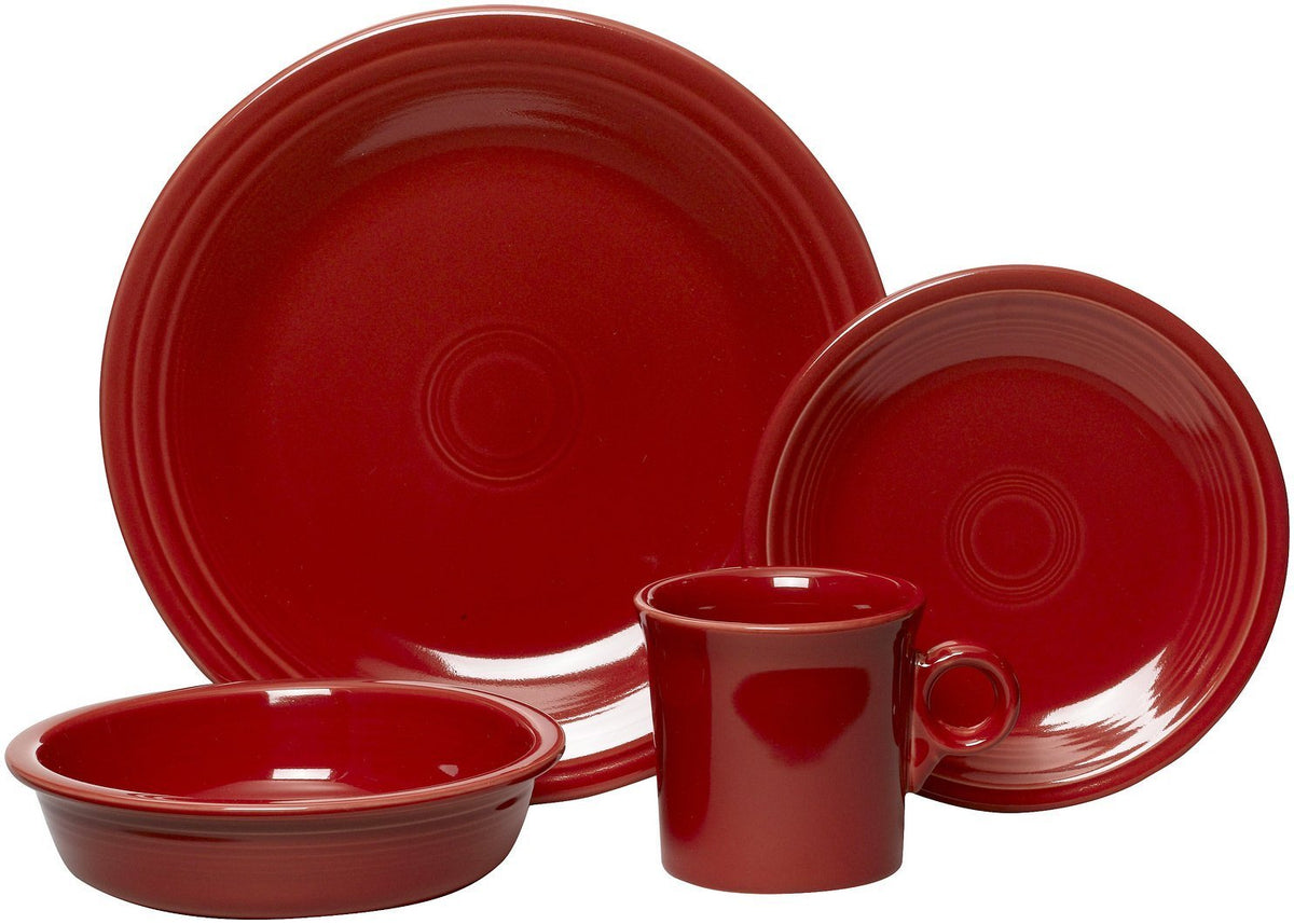 Fiesta 16-Piece by Homer Laughlin – 16-piece, Ceramic, Scarlet, Pack of 16