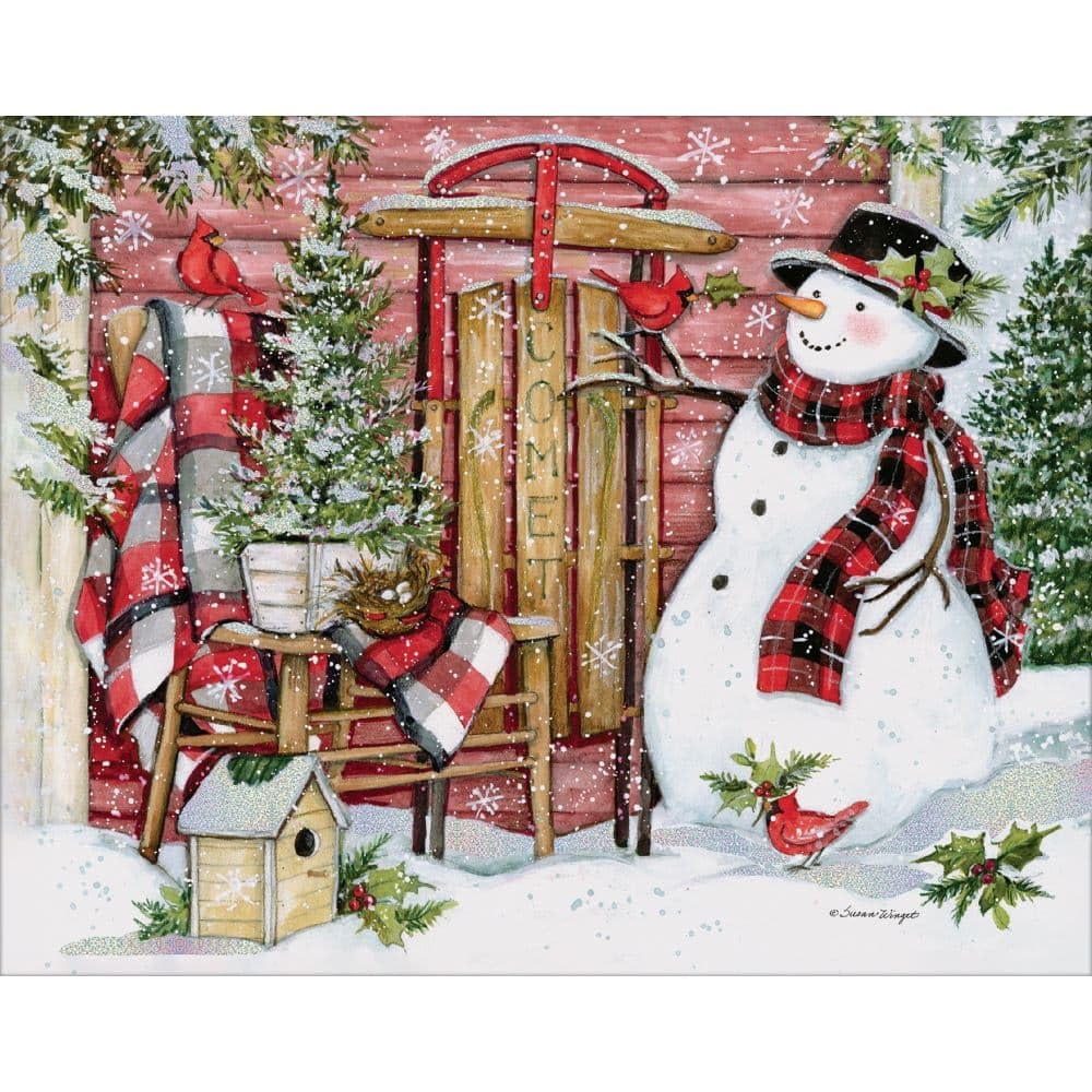 Home for The Holidays Assorted Christmas Cards by Lang – 6.875 inches by 5.375 inches, Paper, Multi, Pack of 18, Model 1008125