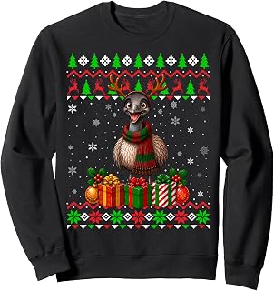 Emu Bird Christmas Ugly Sweaters Festive Emu Xmas Sweatshirt