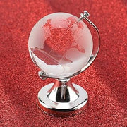 Jiawu Crystal Quartz Sphere Globe Ideal Home Decor for Office and Gift, Clear Glass 4" (Silver)