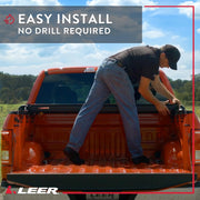 HF350M 3-Panel Folding Tonneau Cover by LEER – Fiberglass-reinforced Polymer, Black, Model 631336