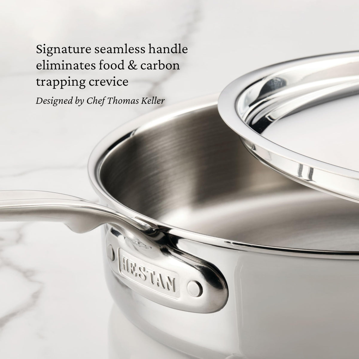 ProBond Luxe 3.5-Quart Sauté Pan with Lid by Hestan – Medium, 3.5 quarts, Stainless Steel, Silver, Model 31774