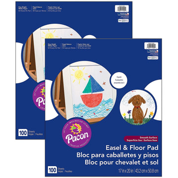 ® Easel Pad by Pacon – 17-inch x 20-inch, Paper, white, Pack of 2, Model PACMMK11200-2