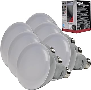 Satco S9620 9.5 Watt BR30 LED Reflector Light Bulbs - 65W Equivalent - 2700K Warm White - 105 deg. Beam Angle - E26 Medium Base - Dimmable - 120 Volt - 25,000 Hours (6 Pack)