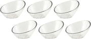 10 Strawberry Street Hammered Glass 3.75" Angled Bowl, Set of 6, Clear Glass