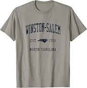 Winston-Salem NC JN1 Vintage Athletic Blue Design T-Shirt