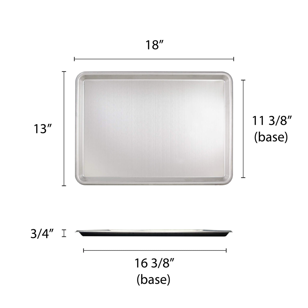 Excellante 18"X13" Half Size Sheet Pan by Excellanté – Steel, Silver, Model SLSP1813