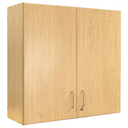 4-Compartment Wall Cabinet 37" Wide (Fully Assembled by Tot Mate – 3/4" Thick Industrial Grade Wood Composite Core With Laminate Surfacing, Maple/Maple, Model TMW301