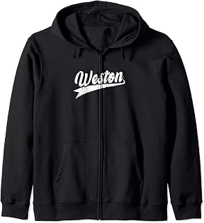 Classic 70s Retro Name Weston Zip Hoodie