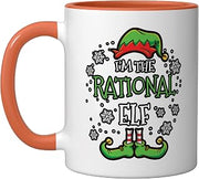 Im The Rational Elf Christmas Ceramic Mug, Orange/White, 11oz