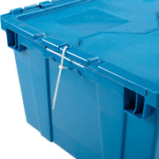 Plastic Distribution Container With Hinged Lid by Global Industrial – 24"L x 21"W x 12.5"H, 2.4 cubic_feet, Plastic, Blue, Model DC2420-12BLUE