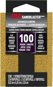 3M SandBlaster Advanced Sanding Sanding Sponge, 20908-100, 100 grit, 3 3/4 in x 2 1/2 x 1 in