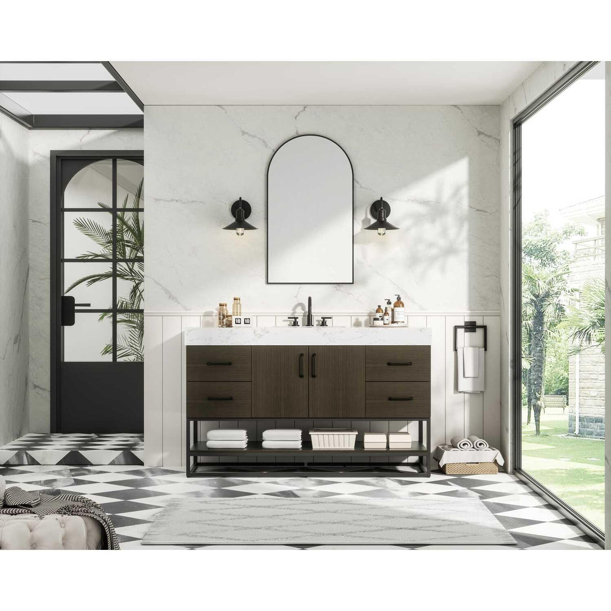 Caroline Bathroom Vanity Mocha Brown by Lighting Design – Wood, Mocha Brown, Model 5608114