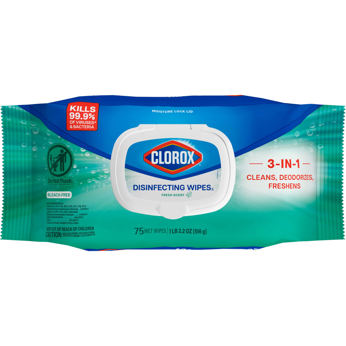 Disinfecting Wipes by Clorox – 75 Count, Wipes, White, Pack of 6, Model 31430