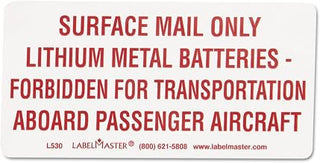 Labelmaster IL210 Lithium Ion Batteries Inside Marking, Paper, 5 1/2" x 2" (Pack of 500)